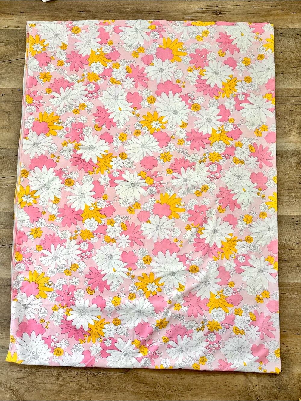 Vtg Canon Monticello Blossom Festival Pink Floral Twin Flat Sheet